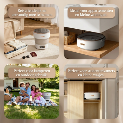Vora Opvouwbare Camping Wasmachine 15L – Draagbare Mini Wasmachine voor Camping & Camper