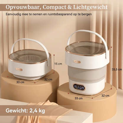 Vora Opvouwbare Camping Wasmachine 15L – Draagbare Mini Wasmachine voor Camping & Camper